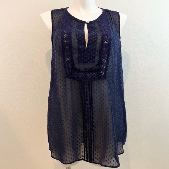 🔴 Navy Blue Sleeveless Women's Top - Picture 5 of 10